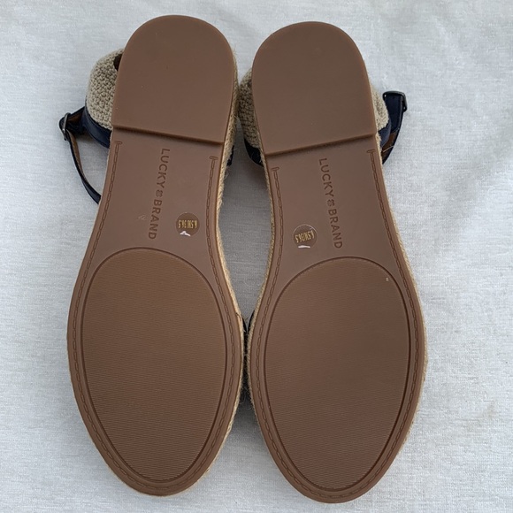 Lucky Brand Flairr Blue Leather Espadrilles Sandals - Picture 8 of 12